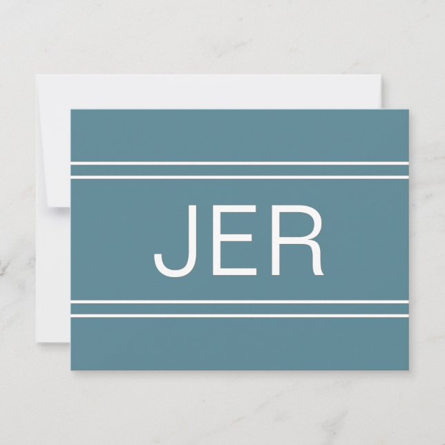 Carte De Correspondance Monogramme Turquoise Nom personnalisé Initiale (Devant)