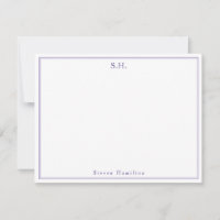 Monogramme violet mou moderne Nom minimaliste