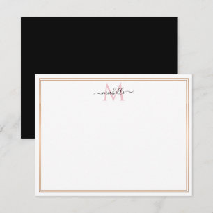 Carte De Correspondance Monographie de script chic de cadre moderne