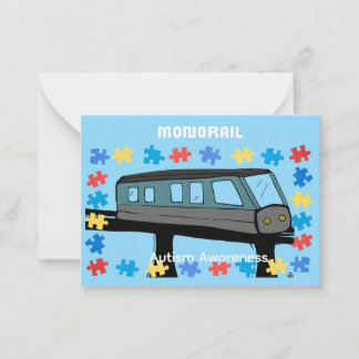 Carte De Correspondance Monorail train car coaster autism puzzle 