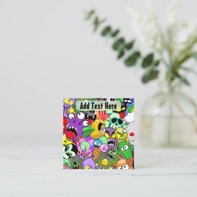 Carte De Correspondance Monstres caractères mignons Motif d'Halloween (Debout devant)