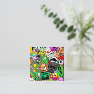 Carte De Correspondance Monstres Mignons Motif Halloween