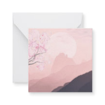 Montagnes roses mauves et horizon de soleil