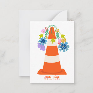Carte De Correspondance Montréal humoristique cônes oranges ville cadeau