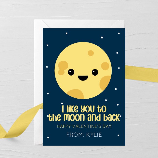 Carte De Correspondance Moon and Back Valentine’s Day Card (Créateur téléchargé)