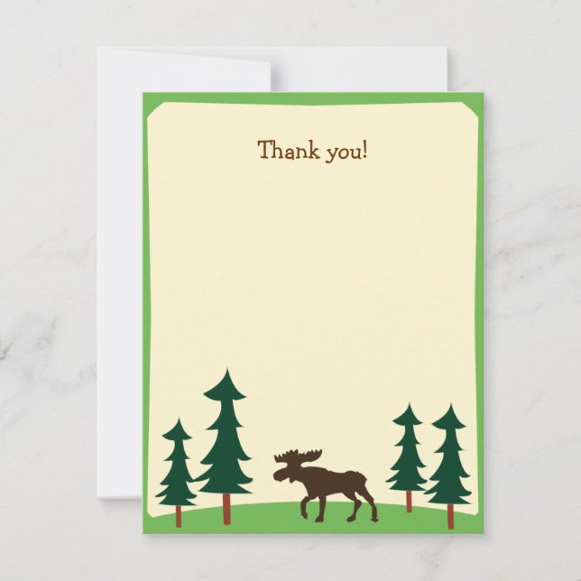 Carte De Correspondance Moose Country Woodland Flat Merci note (Devant)