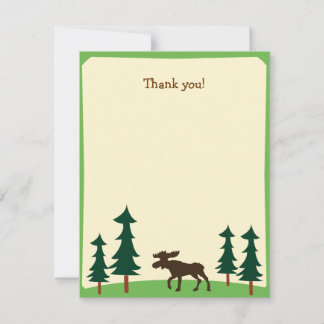 Carte De Correspondance Moose Country Woodland Flat Merci note