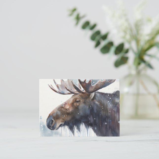 Carte De Correspondance Moose d'hiver (Debout devant)
