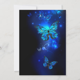 Carte De Correspondance Morpho Butterfly in the Dark Background