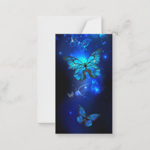 Carte De Correspondance Morpho Butterfly in the Dark Background