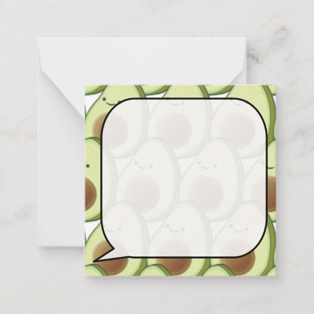 Carte De Correspondance Motif Avocado Cartoon Cute Personnalisé (Devant)