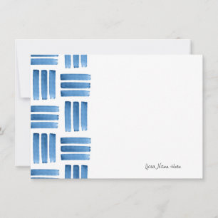 Carte De Correspondance Motif Bleu Brushstrokies
