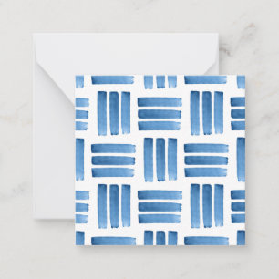 Carte De Correspondance Motif Bleu Brushstrokies