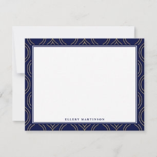 Carte De Correspondance Motif bleu or et marine