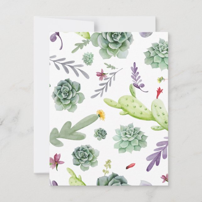 Carte De Correspondance Motif Cactus (Devant)