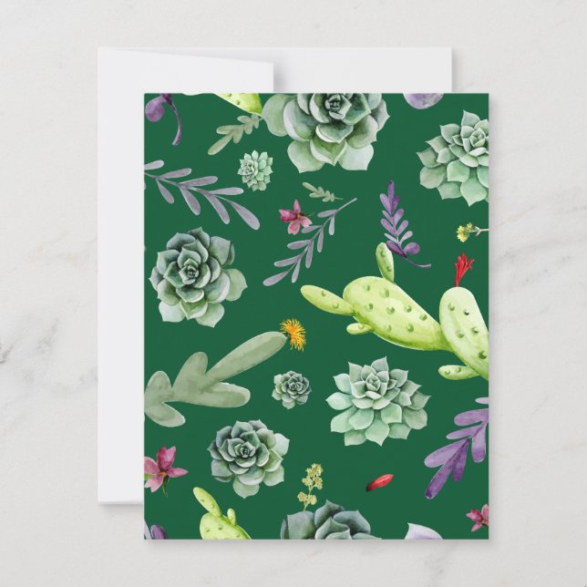 Carte De Correspondance Motif Cactus 3 (Devant)