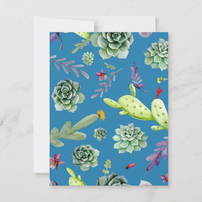 Carte De Correspondance Motif Cactus 5 (Devant)