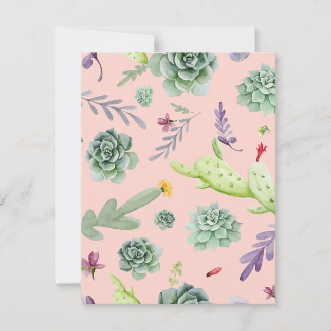 Carte De Correspondance Motif Cactus 8 (Devant)