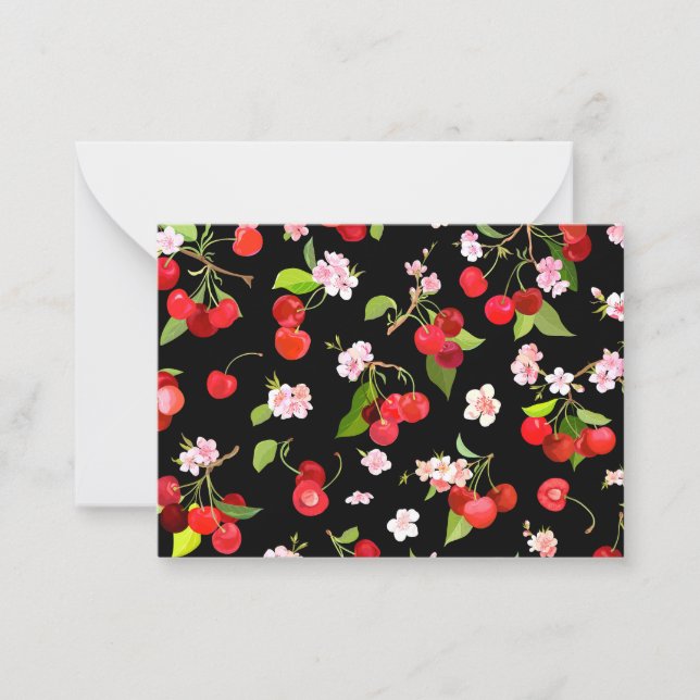 Carte De Correspondance Motif cerise 2 (Devant)