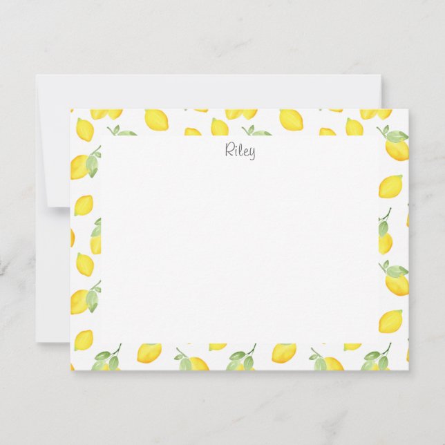 Carte De Correspondance Motif citrons aquarelles (Devant)