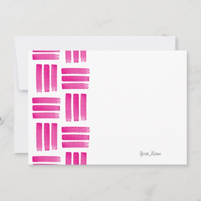 Carte De Correspondance Motif de brosses rose chaud (Devant)