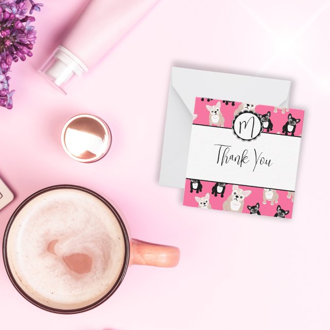 Carte De Correspondance Motif de Bulldog français rose mou (Créateur téléchargé)