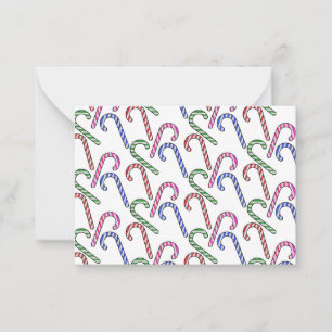 Carte De Correspondance Motif de canne à bonbons pailleté