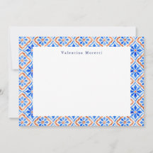 Motif de carreaux élégant bleu méditerranéen sur m