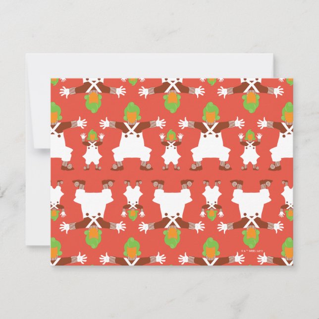 Carte De Correspondance Motif de danse des Oompa Loompas (Devant)