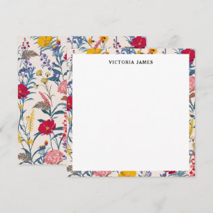 Carte De Correspondance Motif de fleurs florales vives