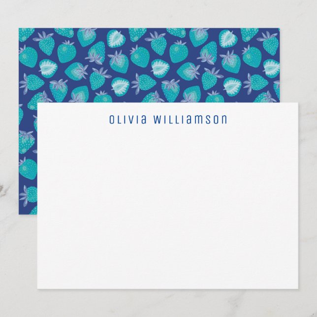 Carte De Correspondance Motif de fruits de fraise d'été (Devant / Derrière)