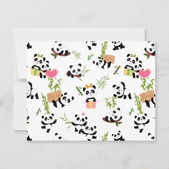 Carte De Correspondance Motif de Panda (Devant)