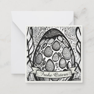 Carte De Correspondance Motif de Pâques monochrome Cartoon avec œufs de Pâ