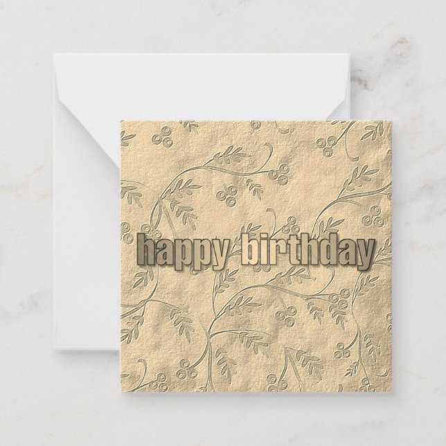 Carte De Correspondance Motif d'or Joyeux anniversaire (Devant)