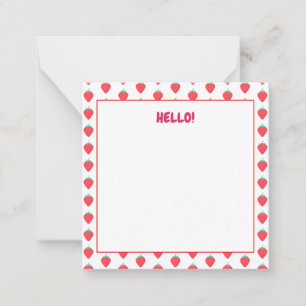 Carte De Correspondance Motif esthétique Mignon Amour Fraise Kawaii