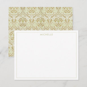 Carte De Correspondance Motif floral or élégant