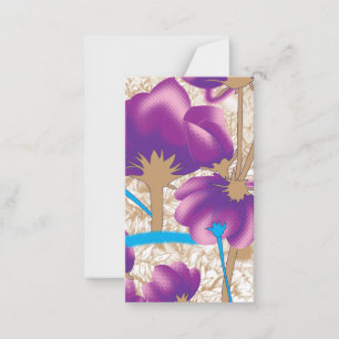 Carte De Correspondance Motif floral vif avec violet et bleu f