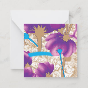 Carte De Correspondance Motif floral vif avec violet et bleu f