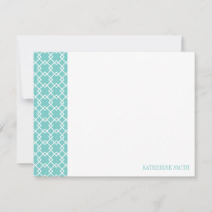 Carte De Correspondance Motif géométrique en treillis carré {Mint}