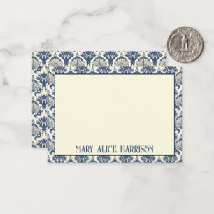 Carte De Correspondance Motif marine bleu et crème