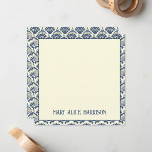 Carte De Correspondance Motif marine bleu et crème