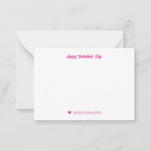 Carte De Correspondance Motif mignon d'amour rose pour la Saint-Valentin