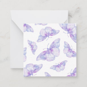 Carte De Correspondance Motif papillon violet aquarelle