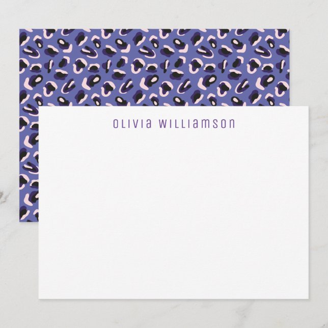 Carte De Correspondance Motif Poster de animal violet (Devant / Derrière)