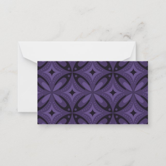 Carte De Correspondance Motif rétro couleur violet foncé (Devant)