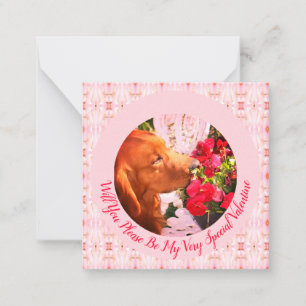 Carte De Correspondance Motif rose Avec Un Chien