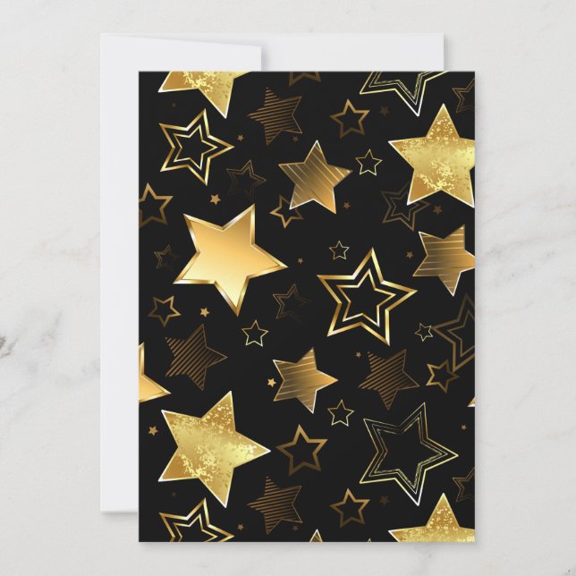 Carte De Correspondance Motif sans couture avec des étoiles dorées (Devant)
