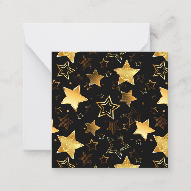 Carte De Correspondance Motif sans couture avec des étoiles dorées (Devant)