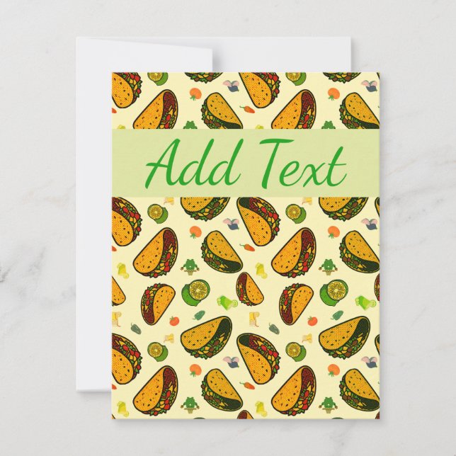 Carte De Correspondance Motif sans couture de tacos (Devant)