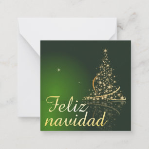 Carte De Correspondance Motivo navideño verde con arbol de navidad.